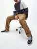 Felpa da uomo personalizzata produttore OEM color block girocollo con doppia cucitura Felpa oversize in colore a contrasto