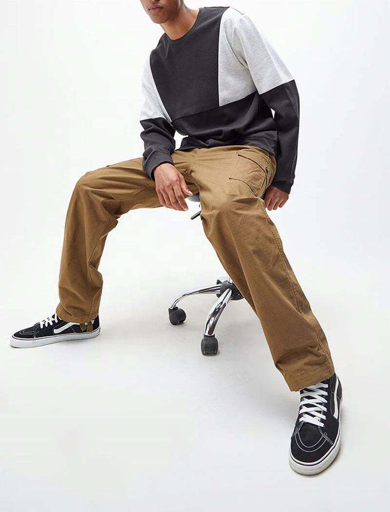 Felpa da uomo personalizzata produttore OEM color block girocollo con doppia cucitura Felpa oversize in colore a contrasto