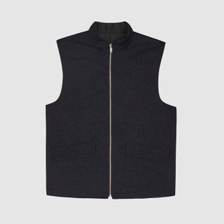 เสื้อกั๊กโพลีเอสเตอร์ 100% ยืนคอซิปขึ้น Gilet ผ้ากลับด้านบุรุษ