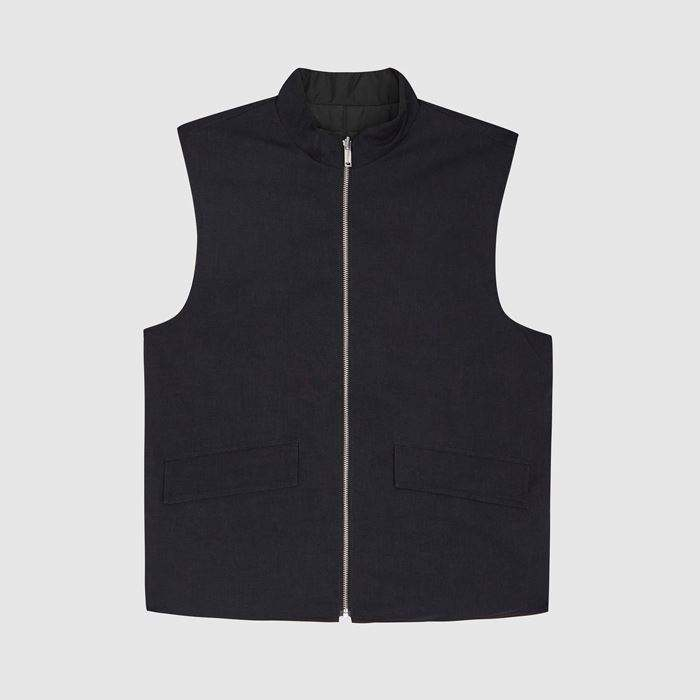 Chaleco acolchado reversible para hombre 100% con cremallera y cuello alto de poli&eacute;ster