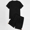 Conjunto de shorts de ver&atilde;o masculino manga curta listrada camiseta e shorts conjuntos de duas pe&ccedil;as