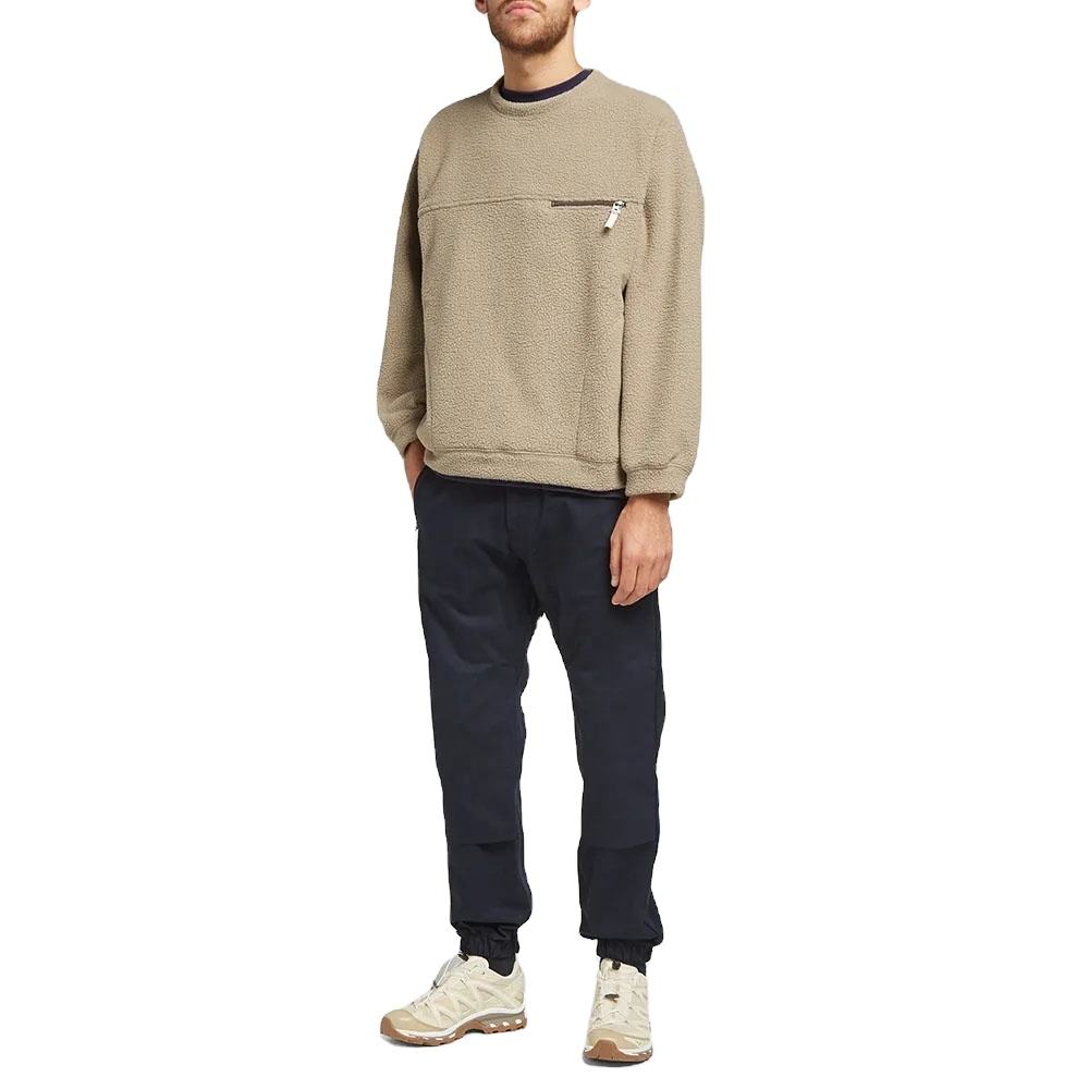 Custom Design Heren Pullover Crewneck Sherpa Fleece Effen Sweatshirts