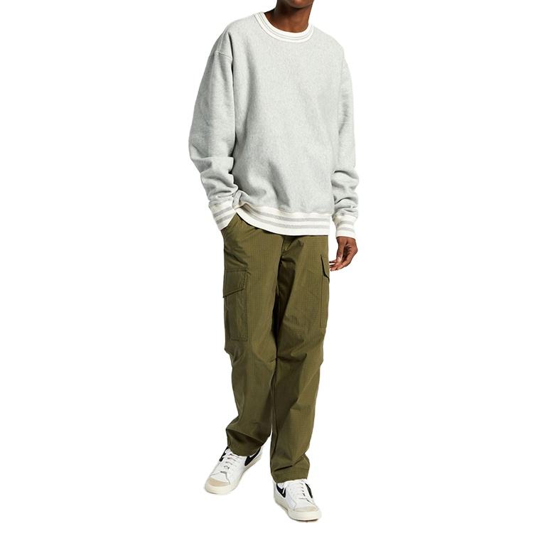 လက်ကားအခမဲ့နမူနာလက်ရှည် 100% Cotton Men Crewneck အင်္ကျီလက်ရှည်