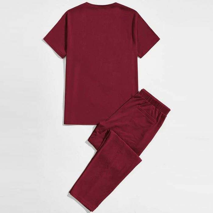 New Fashion Tracksuits 2021 Soam Front Detail Solidus Color Men Summer Tracksuit Set
