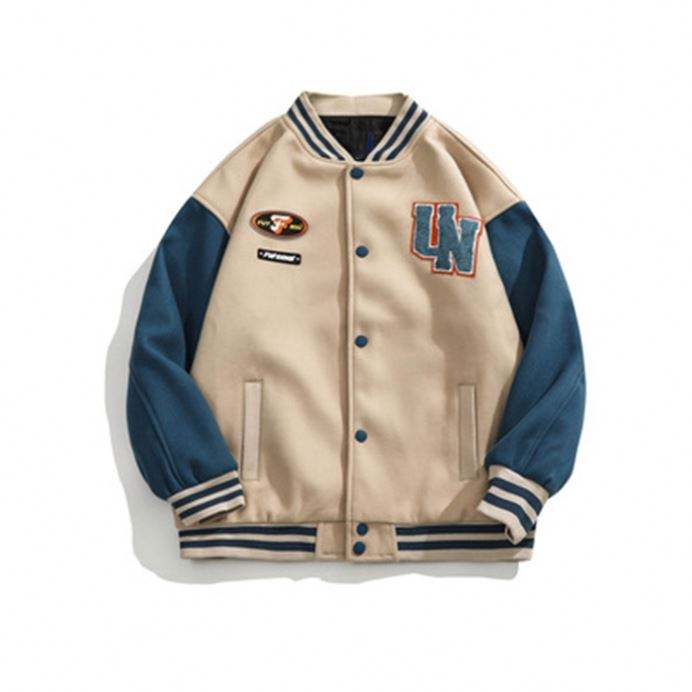 Chaqueta de b&eacute;isbol parcheada bordado personalizado de los hombres de letras de la chaqueta de bombardero del invierno de OEM Streetwear