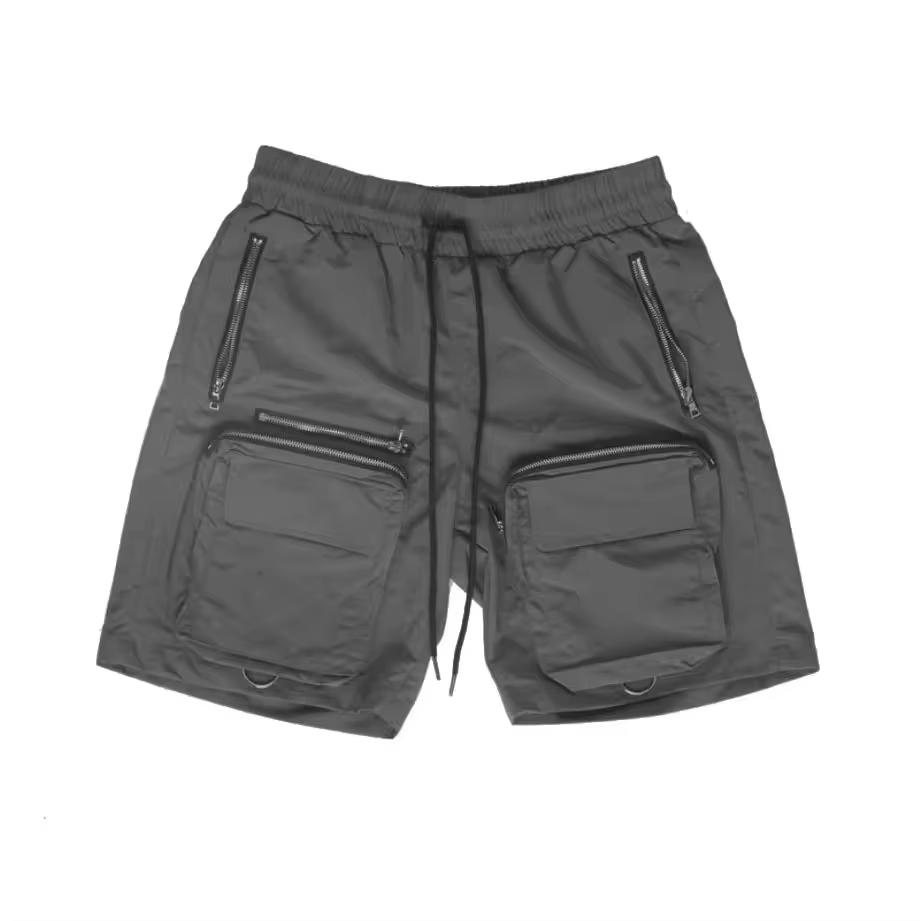 Shorts de rua masculinos personalizados ver&atilde;o casual masculino com z&iacute;per bolso m&uacute;ltiplo 100% algod&atilde;o cal&ccedil;as curtas cargo para homens