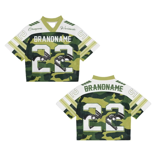 Maillot Boxy en maille pour hommes, T-shirt surdimensionn&eacute; personnalis&eacute;, Streetwear, court, Football am&eacute;ricain