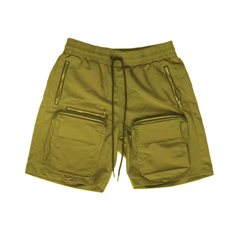 Shorts de rua masculinos personalizados ver&atilde;o casual masculino com z&iacute;per bolso m&uacute;ltiplo 100% algod&atilde;o cal&ccedil;as curtas cargo para homens