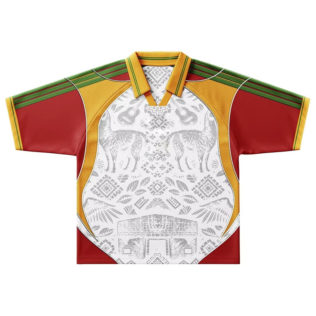 Benutzerdefinierte Streetwear-Retro-Fu&szlig;ball-T-Shirts im Farbblock-Paspeldesign. &Uuml;bergro&szlig;e Camisas De Futbol-Fu&szlig;ball-Shirts mit individuellem Logo