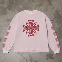 Blanker, schlichter Baumwoll-Waffelstoff, individuelle Siebdruckmuster, B&uuml;ndchen, geripptes Design, Waffelstrick-Langarm-Thermo-Sweatshirt f&uuml;r Herren