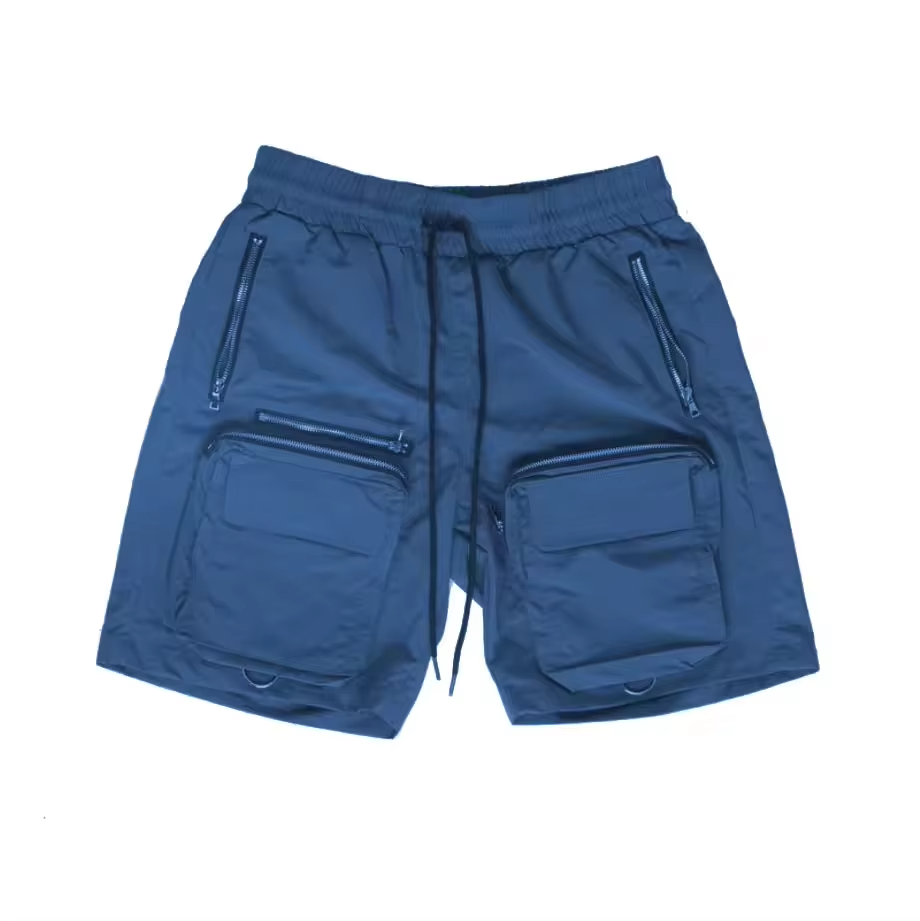 Shorts de rua masculinos personalizados ver&atilde;o casual masculino com z&iacute;per bolso m&uacute;ltiplo 100% algod&atilde;o cal&ccedil;as curtas cargo para homens