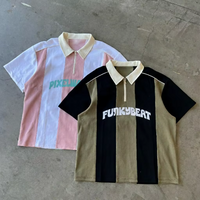 Camisas polo listradas personalizadas, sublima&ccedil;&atilde;o, vermelho e branco, unissex, bordado, bot&atilde;o quarto, manga curta, quadrad&atilde;o, camisetas polo cortadas