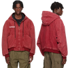 カスタム刺繍ロゴ特大ヴィンテージアシッドウォッシュルーズボックスフィットクロップドジップアップパーカーヘビーウェイトコットンキャンバスジャケット