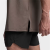 T-shirt girocollo fitness personalizzata di alta qualit&agrave; T-shirt da palestra da uomo in cotone Pima a maniche corte