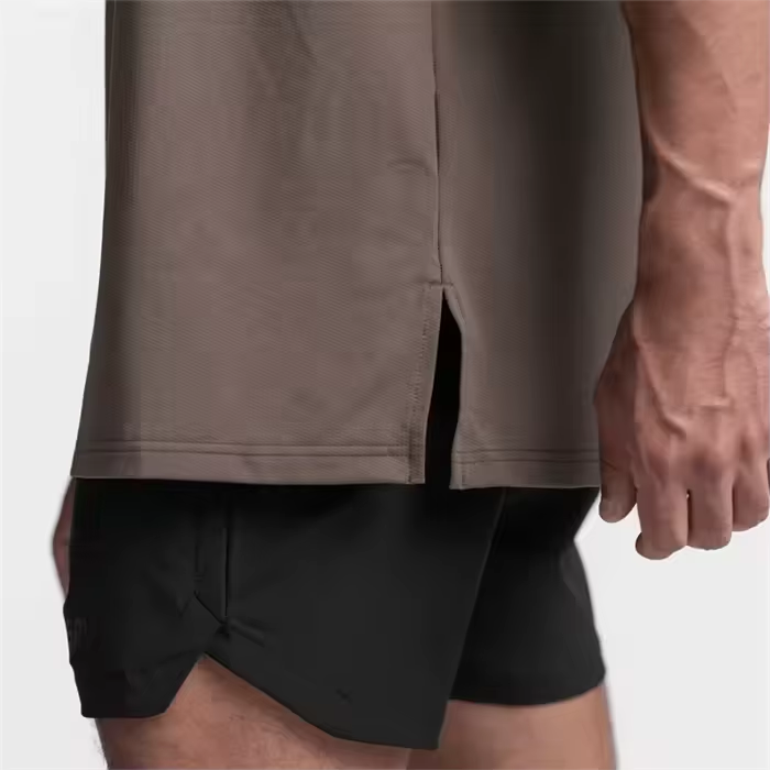 T-shirt girocollo fitness personalizzata di alta qualit&agrave; T-shirt da palestra da uomo in cotone Pima a maniche corte