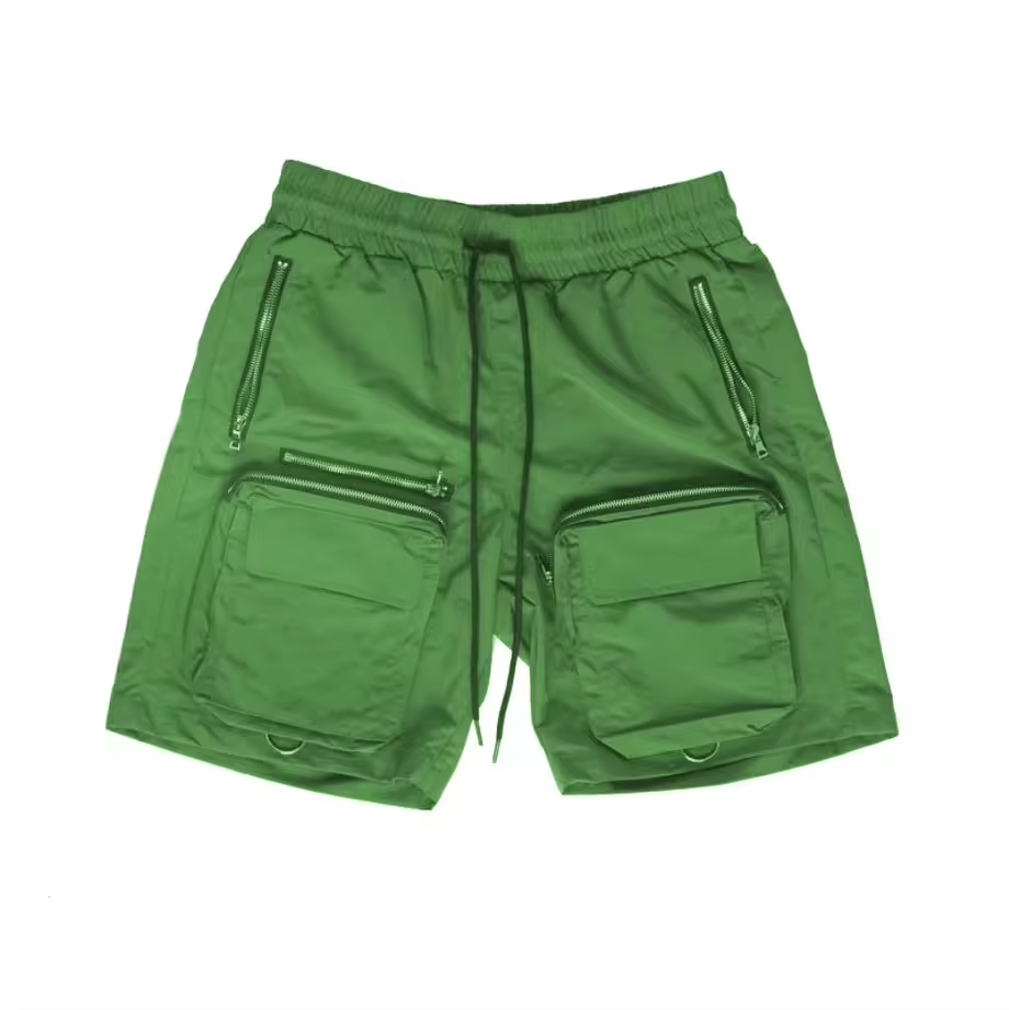 Shorts de rua masculinos personalizados ver&atilde;o casual masculino com z&iacute;per bolso m&uacute;ltiplo 100% algod&atilde;o cal&ccedil;as curtas cargo para homens