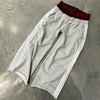 P&aacute;nsk&eacute; lež&eacute;rn&iacute; tepl&aacute;ky na zak&aacute;zku French Terry Stripe Flare Baggy tepl&aacute;ky s dvojit&yacute;m pasem Vysok&eacute; hip-hopov&eacute; vyš&iacute;van&eacute; voln&eacute; kalhoty