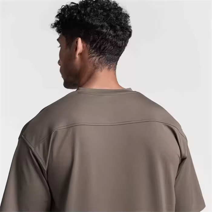 T-shirt girocollo fitness personalizzata di alta qualit&agrave; T-shirt da palestra da uomo in cotone Pima a maniche corte