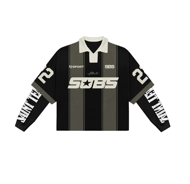 Персонализирано висококачествено микро лого с бродерия Streetwear Двупластова поло тениска с дълъг ръкав Джърси