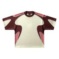 ที่กำหนดเองสี-Blocked Piping Design Streetwear Retro ฟุตบอลเสื้อยืดโลโก้ที่กำหนดเองขนาดใหญ่ Camisas De Futbol เสื้อฟุตบอล