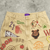 OEM ODM Custom Logo Vintage Washed P&aacute;nsk&eacute; šortky s vysok&yacute;m pasem Voln&yacute; Letn&iacute; Streetwear Canvas Full Print