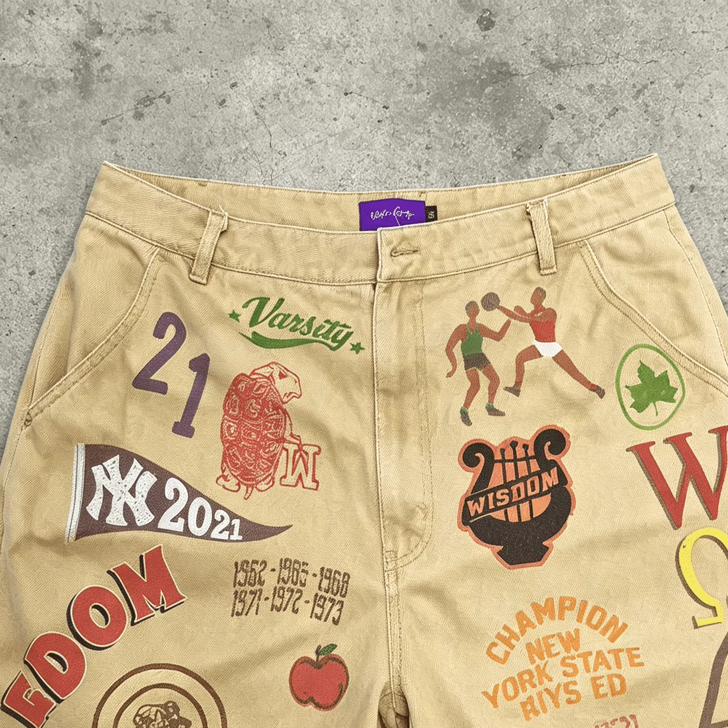 OEM ODM Custom Logo Vintage Washed P&aacute;nsk&eacute; šortky s vysok&yacute;m pasem Voln&yacute; Letn&iacute; Streetwear Canvas Full Print