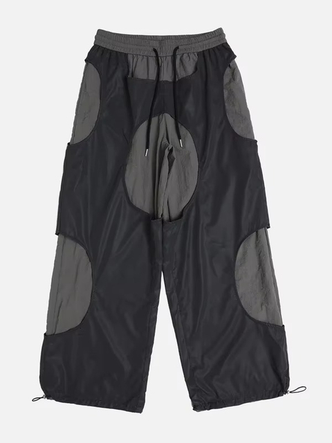 OEM โลโก้ที่กำหนดเอง Mens Casual Street สวมใส่กระเป๋าสะท้อนแสง Patchwork Cargo กางเกงกางเกงหลวม
