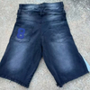 Prilagođene muške traper traper kratke hlače Vintage Acid Wash široke kratke hlače s dvostrukim strukom Izvezene lepršave poderane kratke hlače