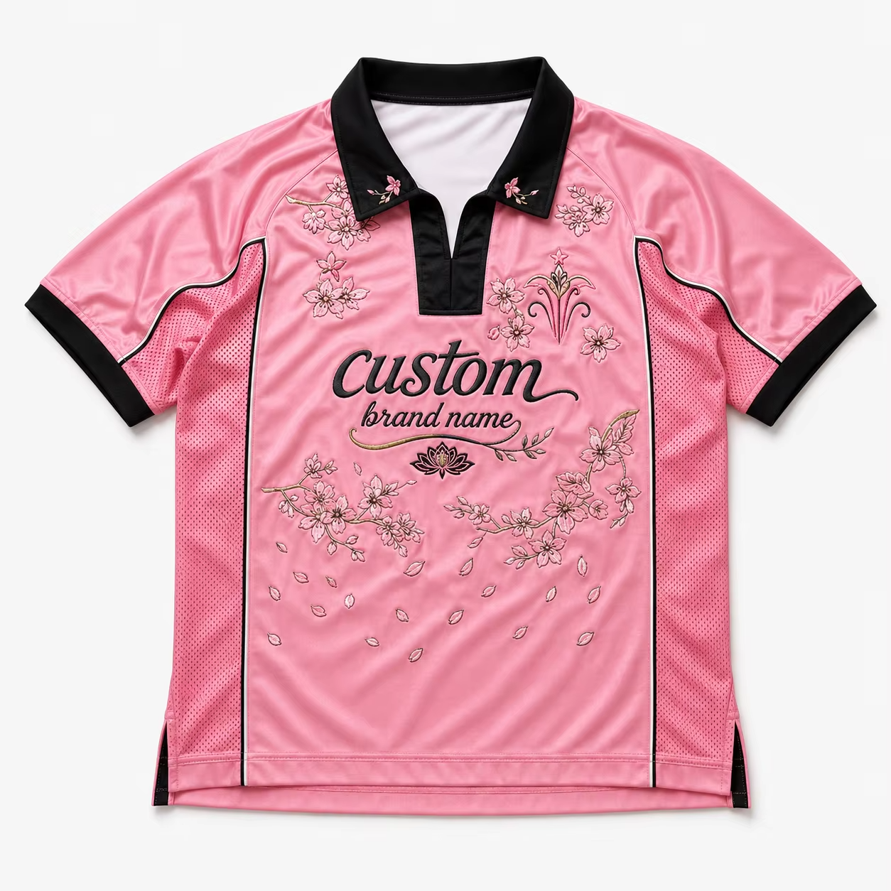 Fabricant de v&ecirc;tements personnalis&eacute; Sublimation imprim&eacute; maillot de football marque lettres broderie 3D col polo T-shirts de football en gros