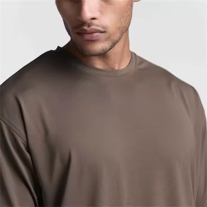 T-shirt girocollo fitness personalizzata di alta qualit&agrave; T-shirt da palestra da uomo in cotone Pima a maniche corte