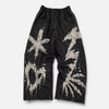 Custom Acid Washed Screen Print Grafik Streetwear Sweatpants Kraftig Elastisk Talje Distressed Hem Baggy Sweatpants Unisex